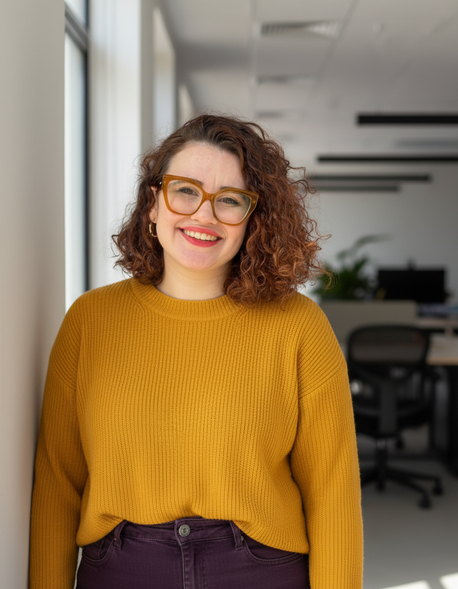 Camile Faria no escritório